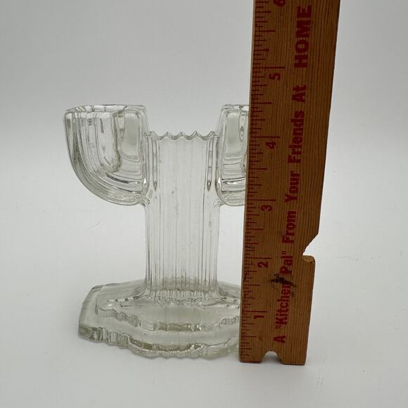 Vtg Anchor Hocking Double Candlestick Queen Mary Clear 4.5" Art Deco 1936-1949 - Picture 6 of 7